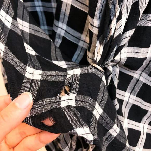 Rag & Bone Black White Plaid Tunic Sleeveless Mini Dress ALTERED - Picture 6 of 11